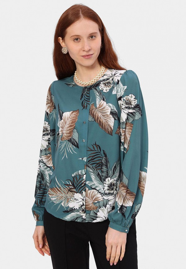 женская блузка с длинным рукавом lilly bennet, бирюзовая