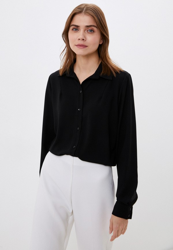 женская блузка с длинным рукавом minaku, черная
