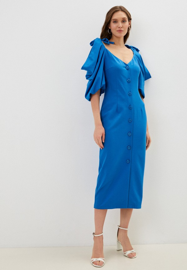 женское повседневные платье селфиdress, синее