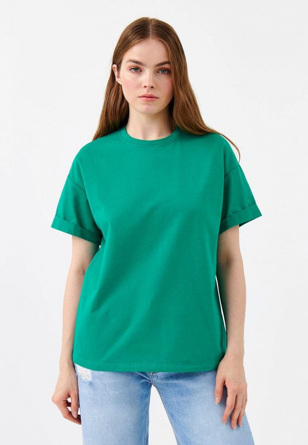 женская футболка befree, зеленая
