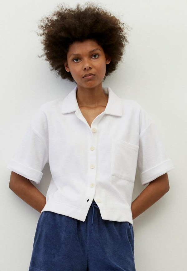 женская блузка с коротким рукавом marc o’polo, белая