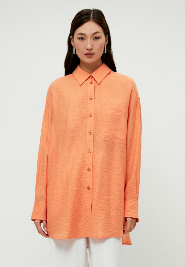 женская блузка с длинным рукавом zarina, оранжевая