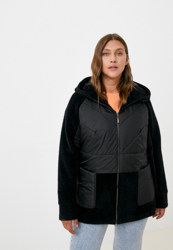 женская утепленные куртка adele fashion, черная