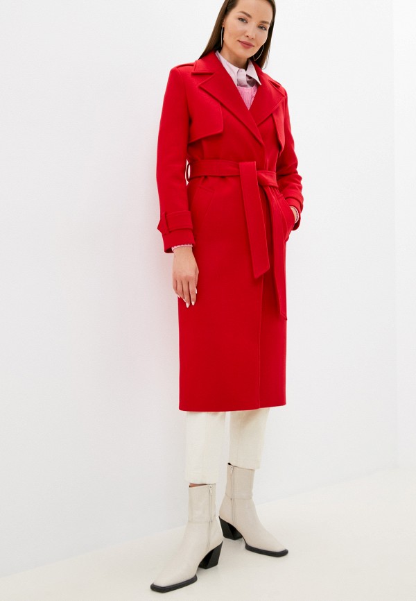 женское двубортные пальто vivaldi, красное