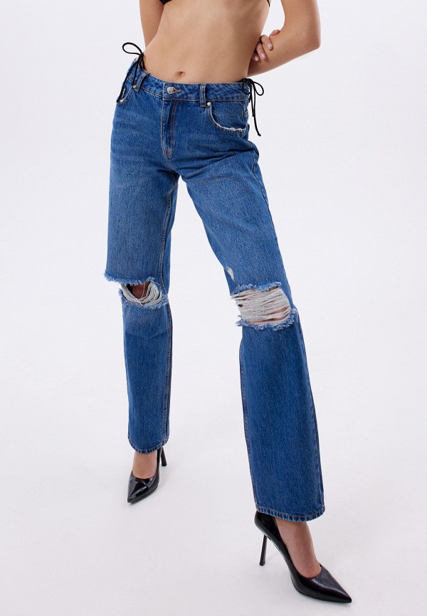 женские прямые джинсы top top, синие