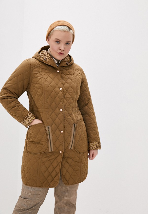 женская утепленные куртка wiko, коричневая