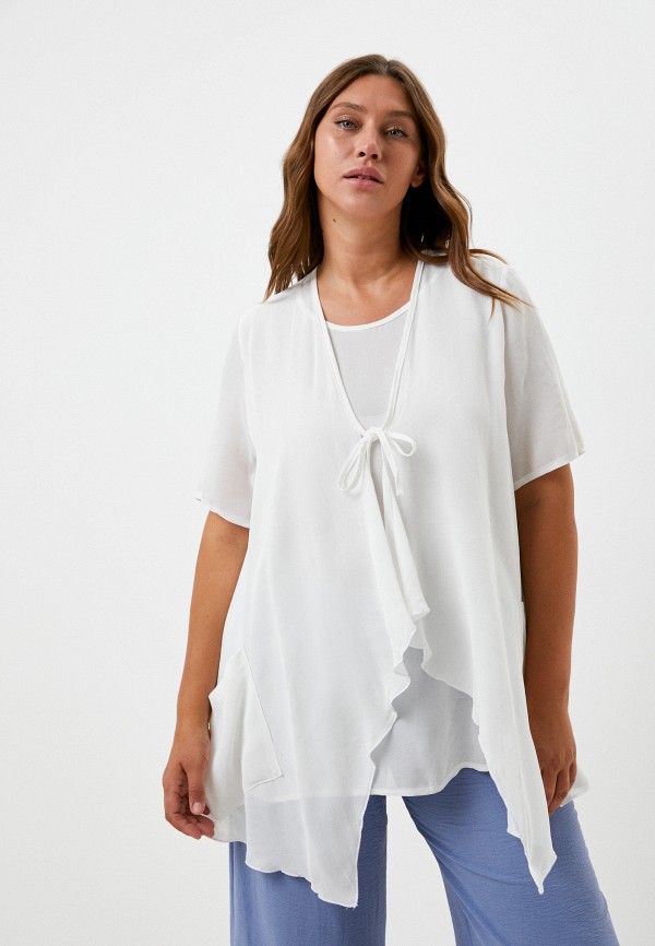 женская блузка с коротким рукавом olsi, белая