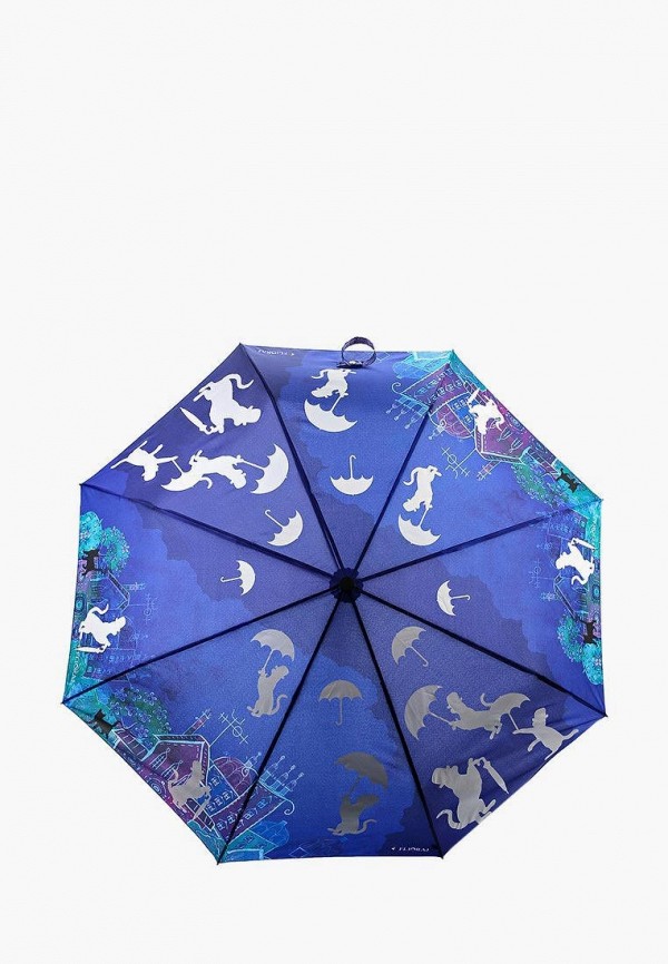 женский складные зонт flioraj, синий