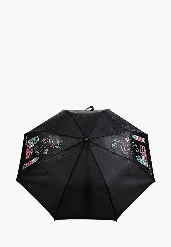 женский складные зонт flioraj, черный