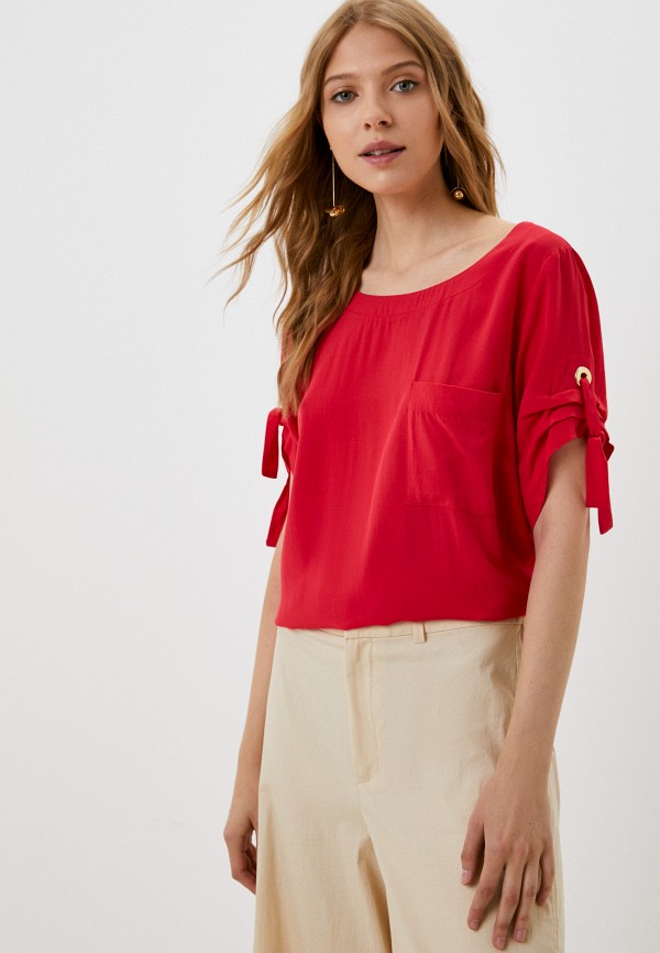 женская блузка с коротким рукавом salko, красная
