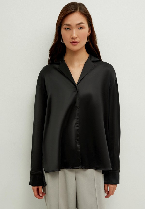 женская блузка с длинным рукавом zarina, черная
