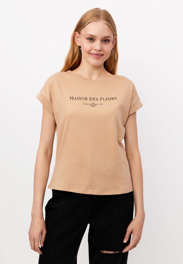 женская футболка modis, бежевая