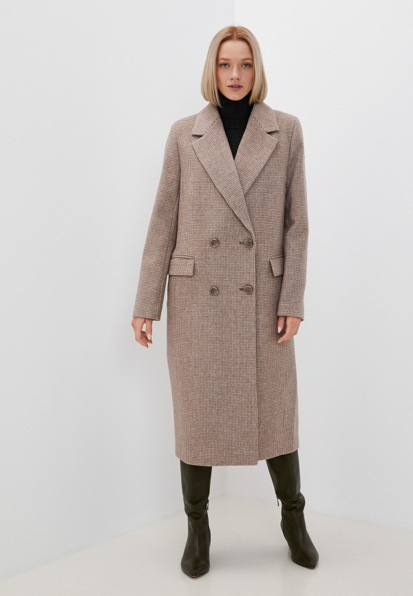 женское двубортные пальто avalon, коричневое