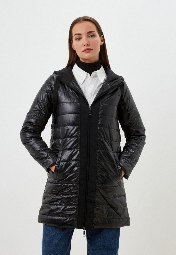 женская утепленные куртка снежная королева, черная