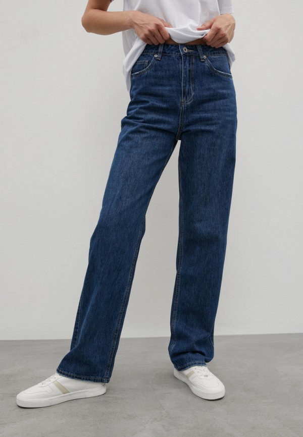 женские прямые джинсы finn flare, синие