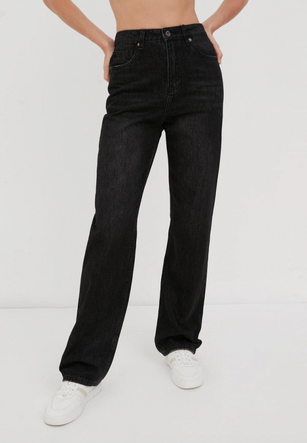женские прямые джинсы finn flare, черные