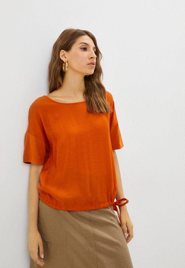 женская блузка с коротким рукавом gerry weber, оранжевая