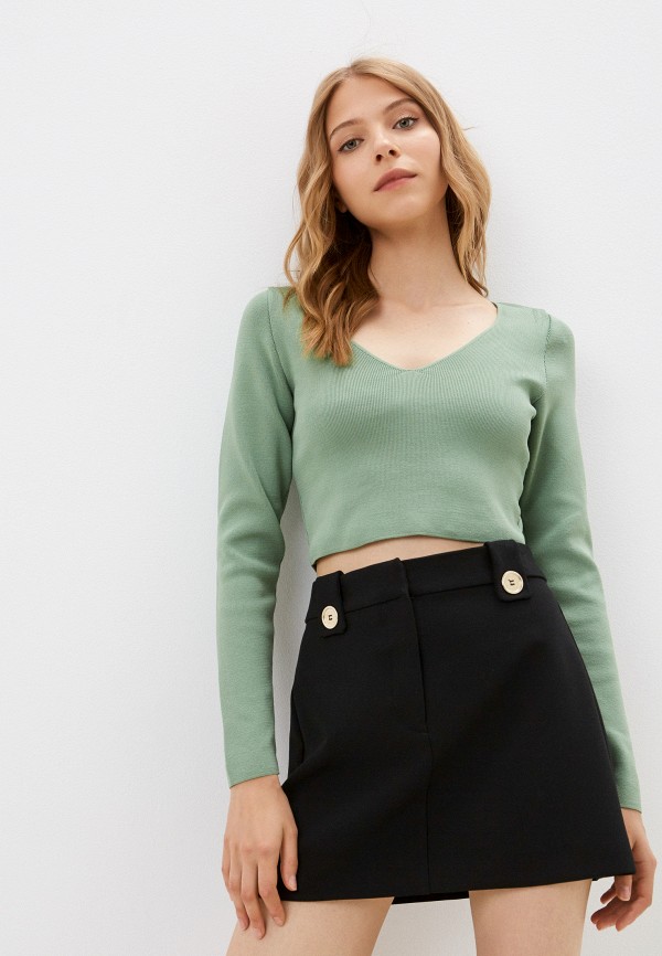 женский пуловер defacto, зеленый