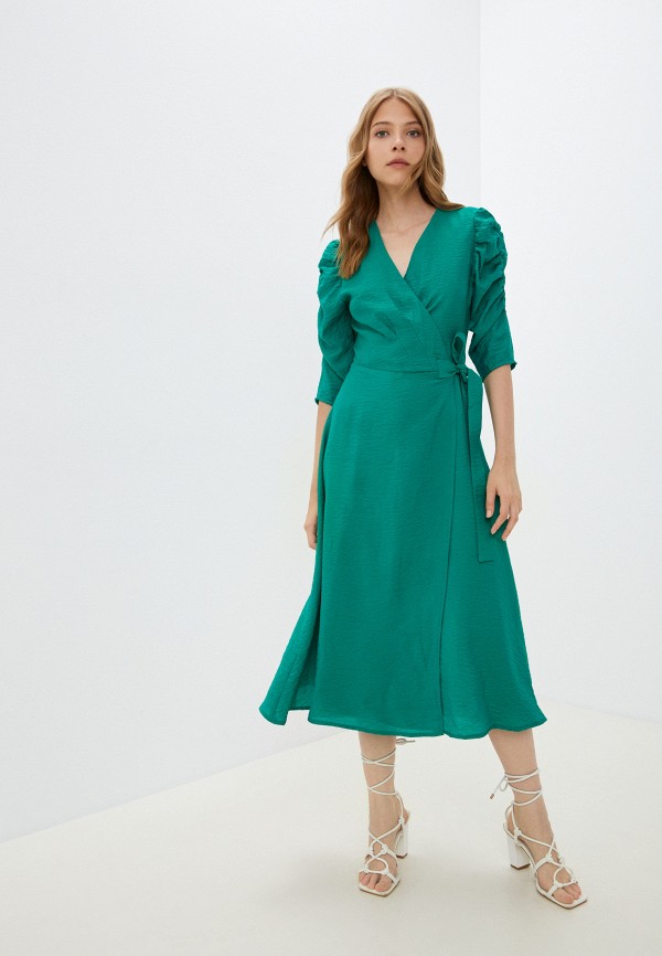 женское платье с запахом tobeone, зеленое