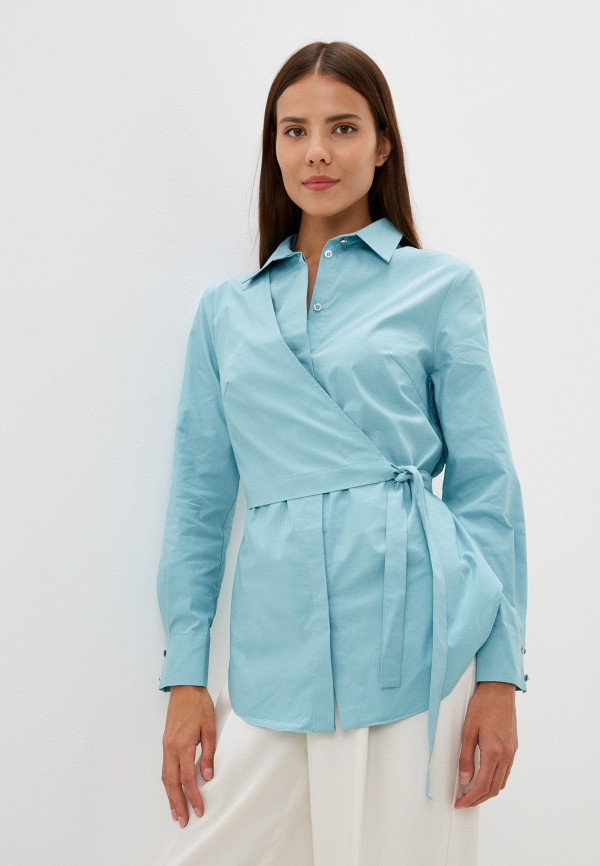 женская рубашка с длинным рукавом blauz, бирюзовая