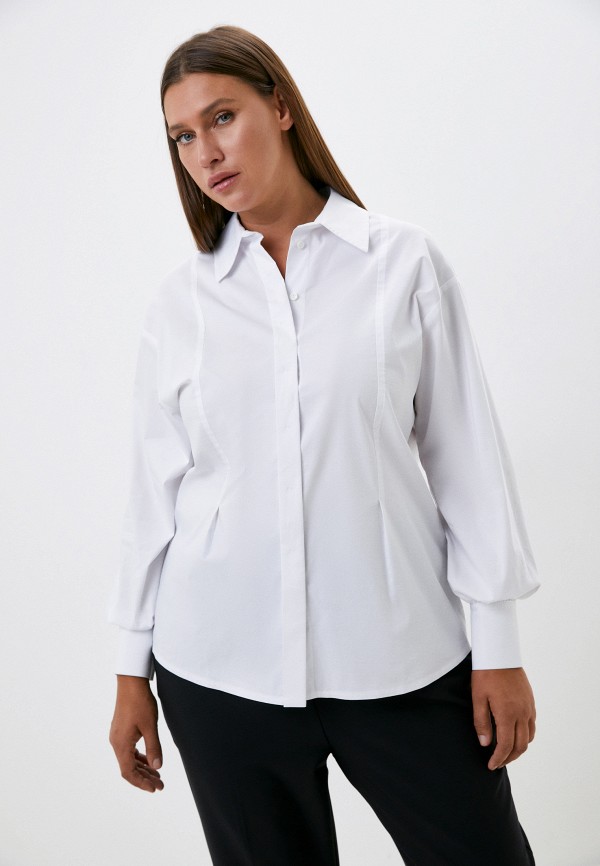 женская рубашка с длинным рукавом nelva, белая