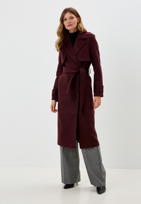 женское двубортные пальто vivaldi, бордовое