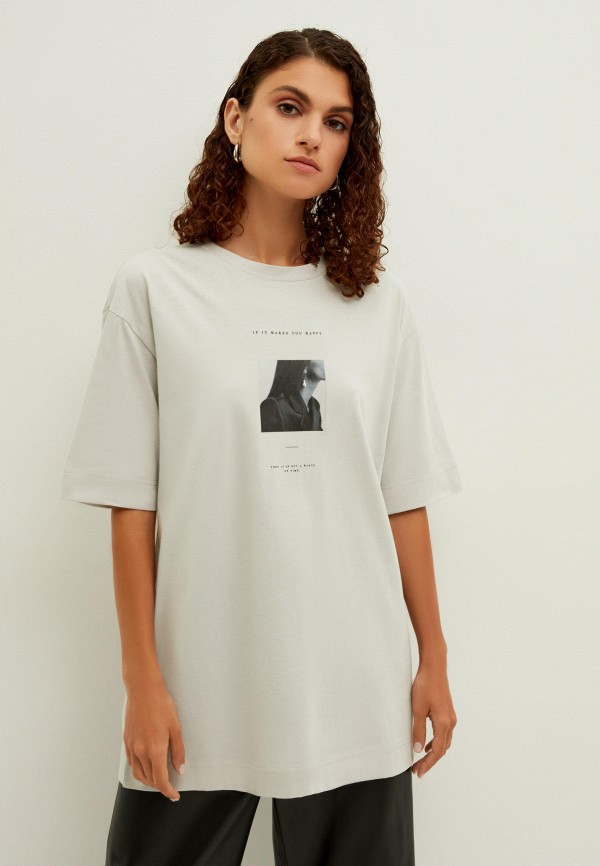 женская футболка zarina, серая