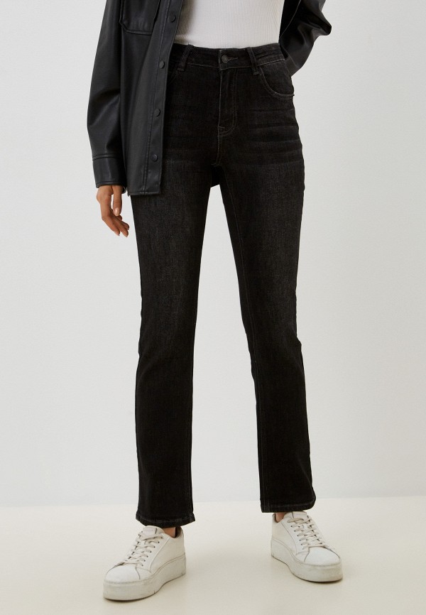 женские прямые джинсы desimall, черные