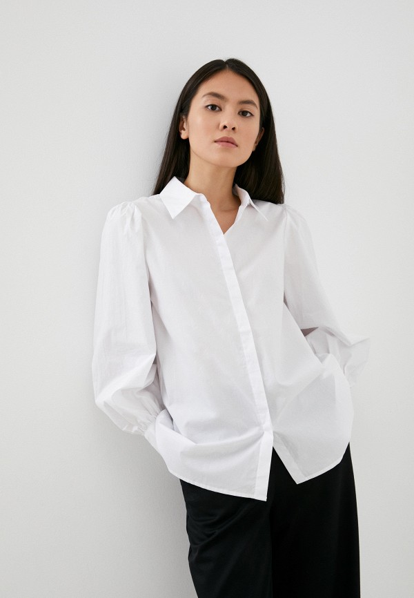 женская рубашка с длинным рукавом baon, белая