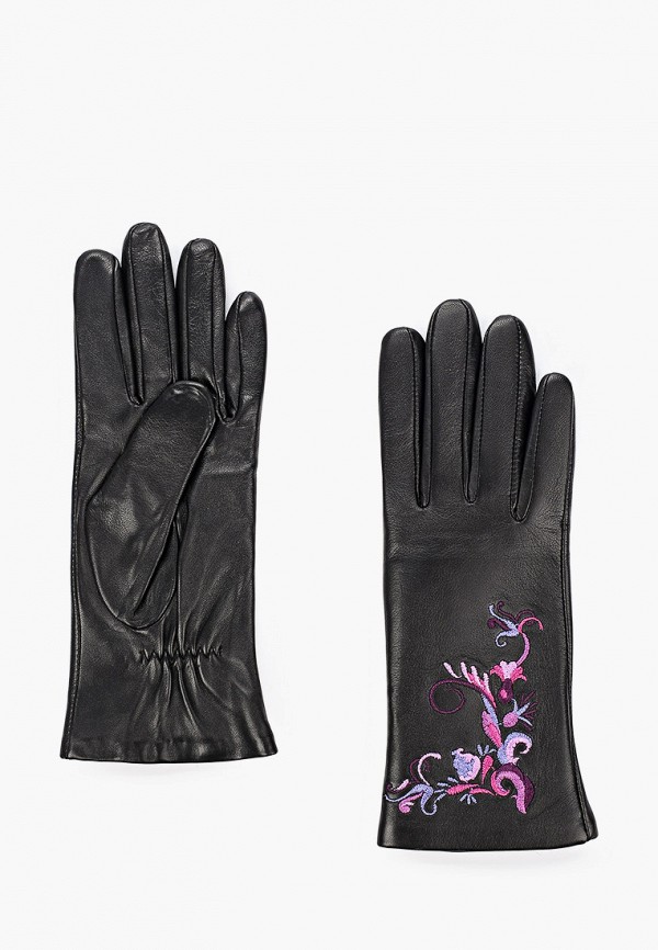 женские кожаные перчатки eleganzza, черные