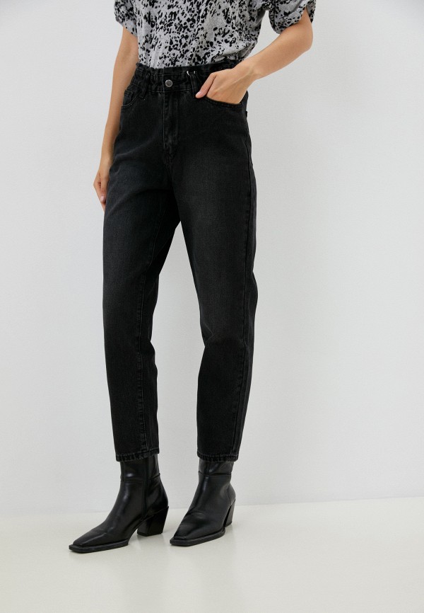 женские джинсы-мом zolla, черные