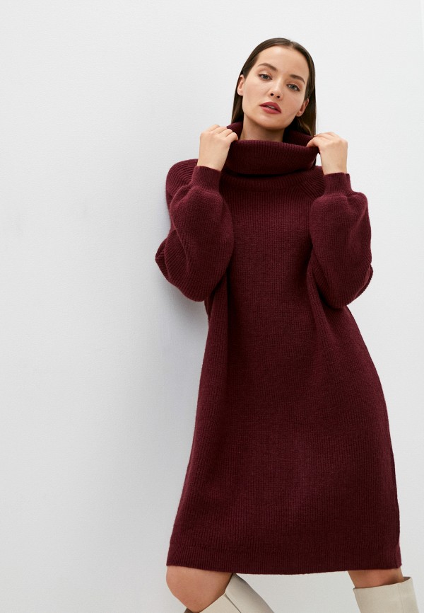 женское платье-свитеры baon, бордовое