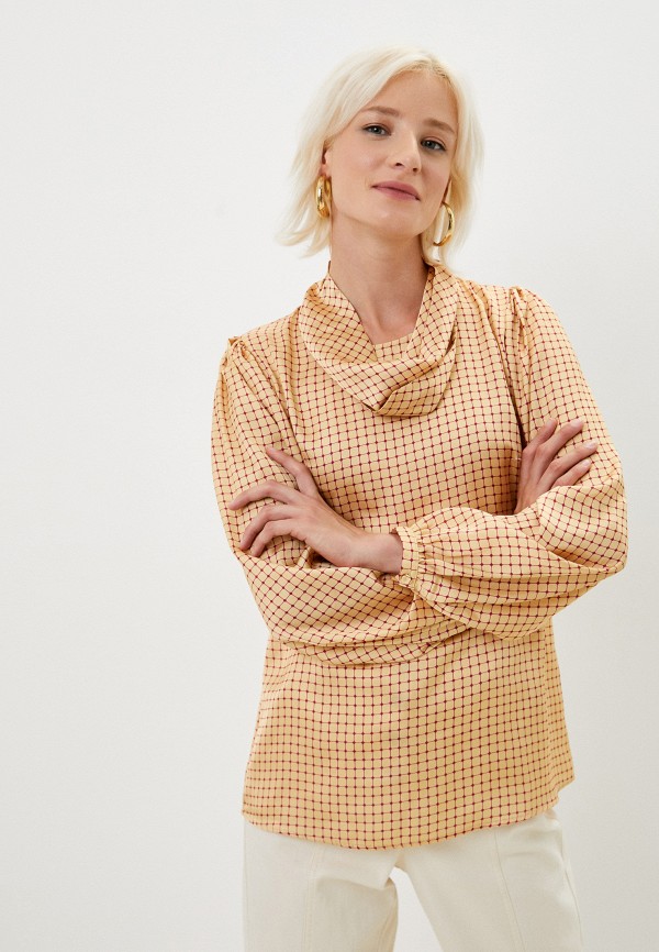 женская блузка с длинным рукавом perspective, желтая