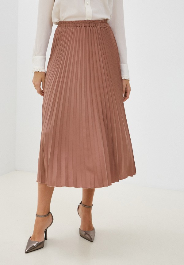 женская плиссированные юбка adele fashion, коричневая