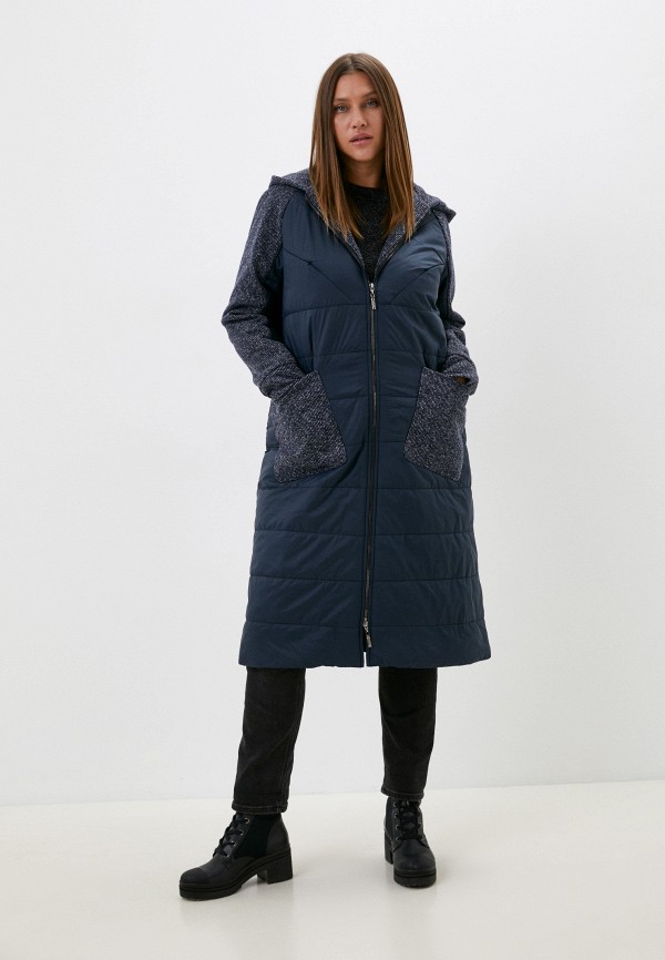 женская утепленные куртка adele fashion, синяя