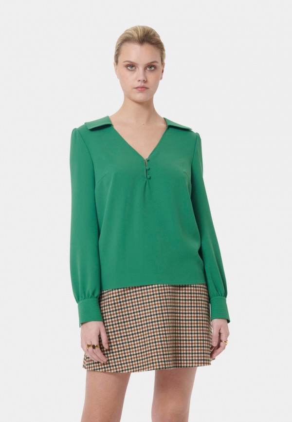 женская блузка с длинным рукавом tara jarmon, зеленая