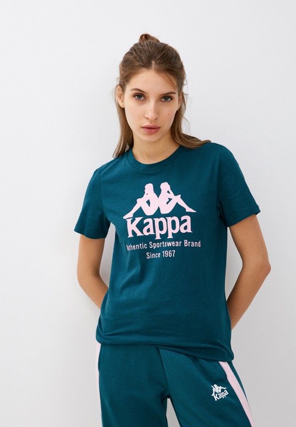 женская спортивные футболка kappa, зеленая