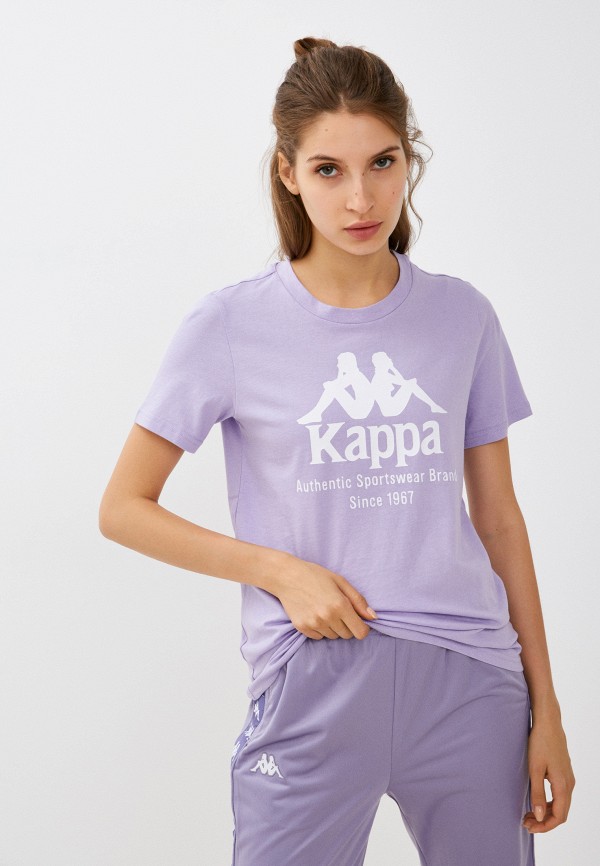 женская спортивные футболка kappa, фиолетовая