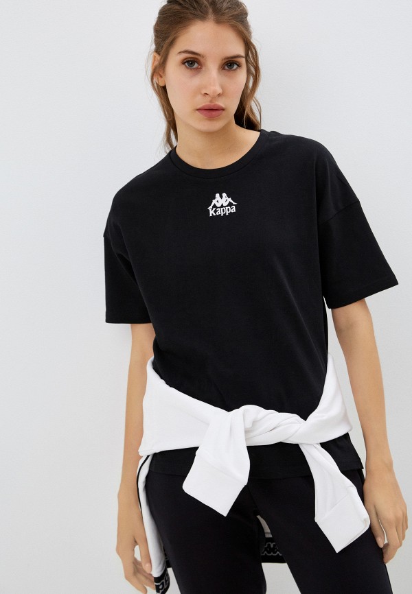 женская спортивные футболка kappa, черная