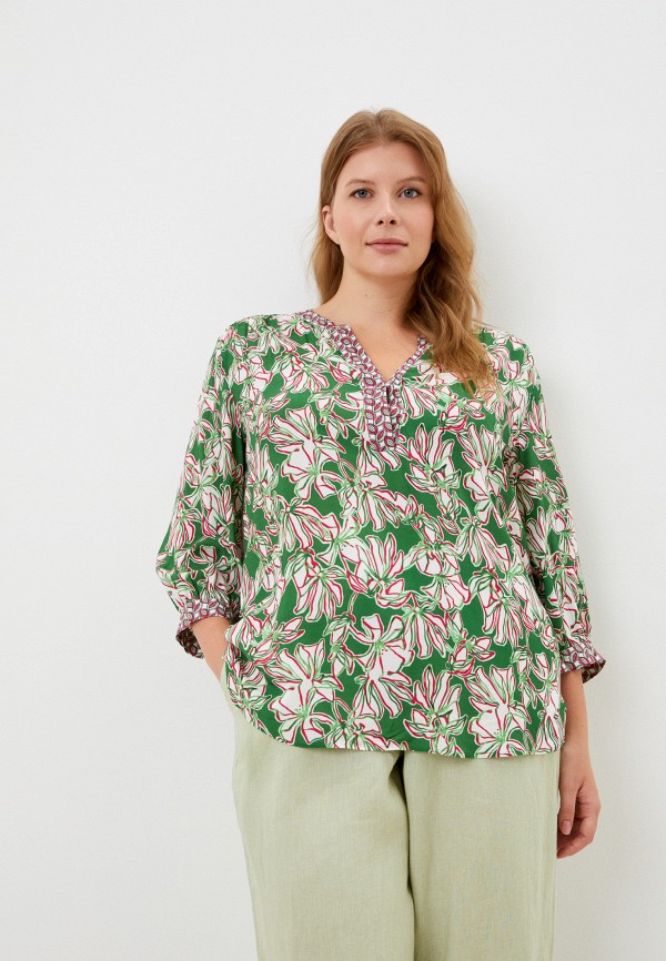 женская блузка с длинным рукавом gerry weber, зеленая