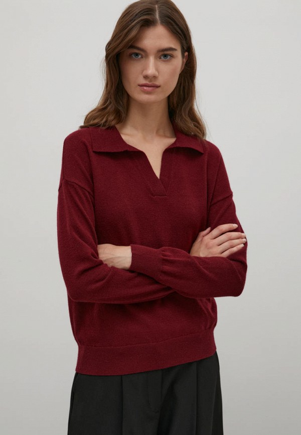 женский пуловер finn flare, бордовый
