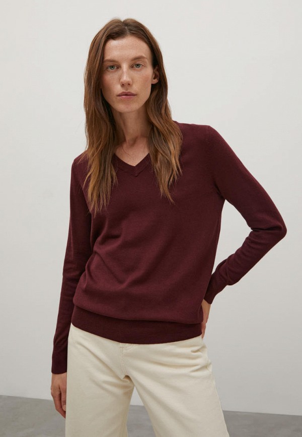 женский пуловер finn flare, бордовый