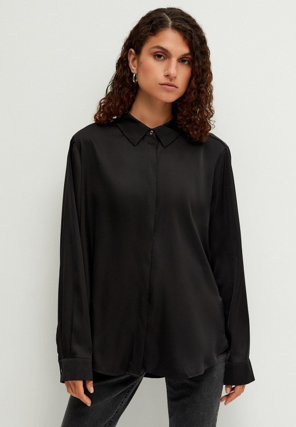 женская блузка с длинным рукавом zarina, черная