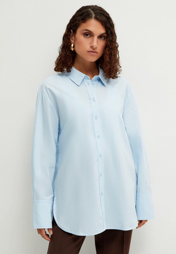 женская блузка с длинным рукавом zarina, голубая
