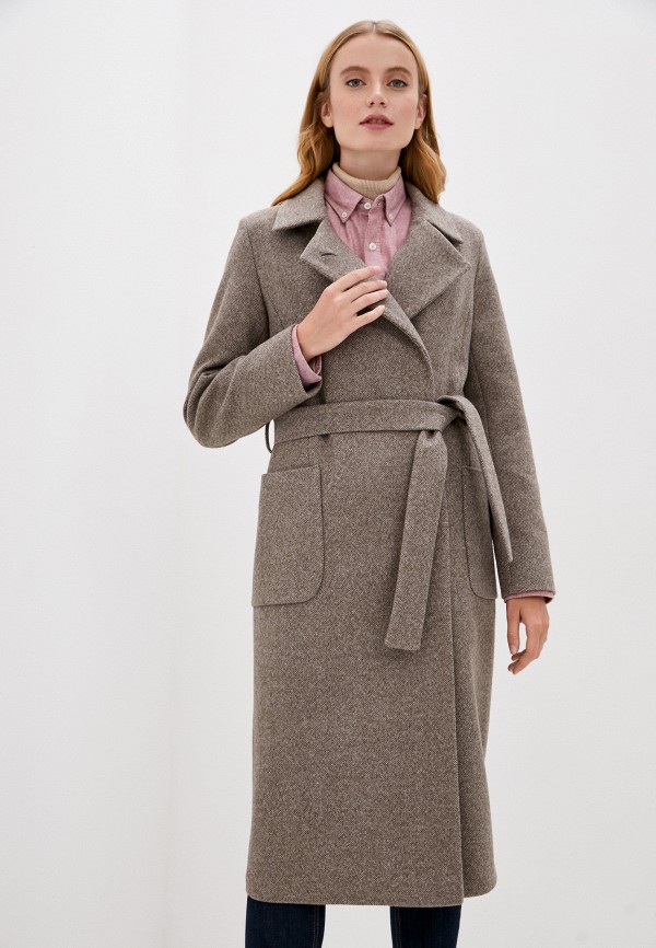 женское пальто ovelli, коричневое