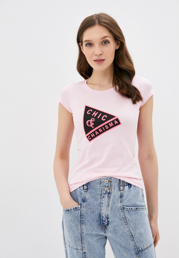 женская футболка chic & charisma, розовая
