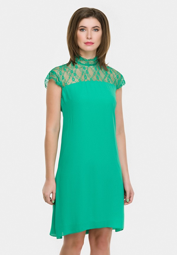 женское платье миди vera moni, зеленое