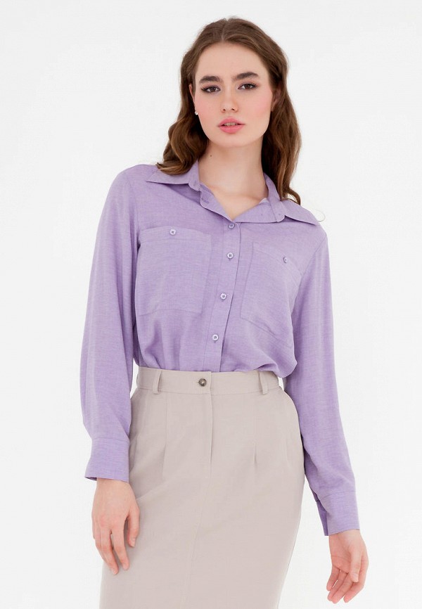 женская блузка с длинным рукавом gregory, фиолетовая