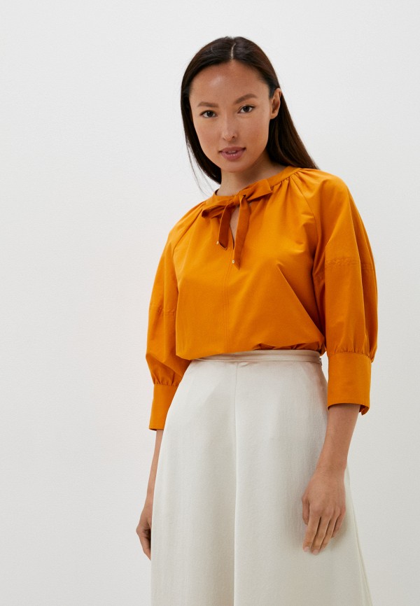 женская блузка с длинным рукавом nelva, оранжевая