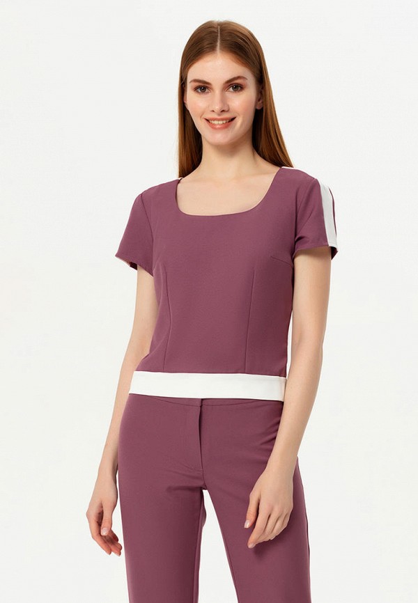 женская блузка с коротким рукавом lezzarine, фиолетовая